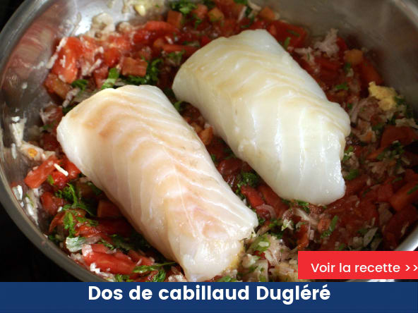 Dos de cabillaud Dugléré